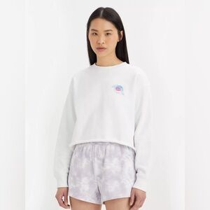 LEVI’S GRAPHIC CUTOFF STANDARD CREWNECK SWEATSHIRT white size S